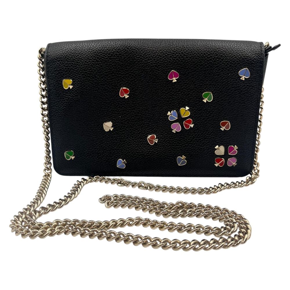 Kate Spade Crossbody Bag Wallet Margaux Enamel Spade Slim Continental Black